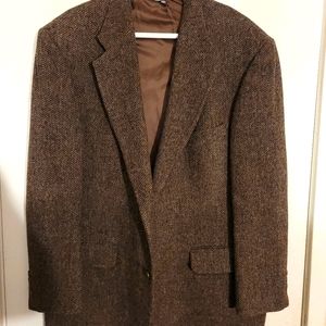 Harris Tweed Nrown 2 Button Wool Blazer 46R